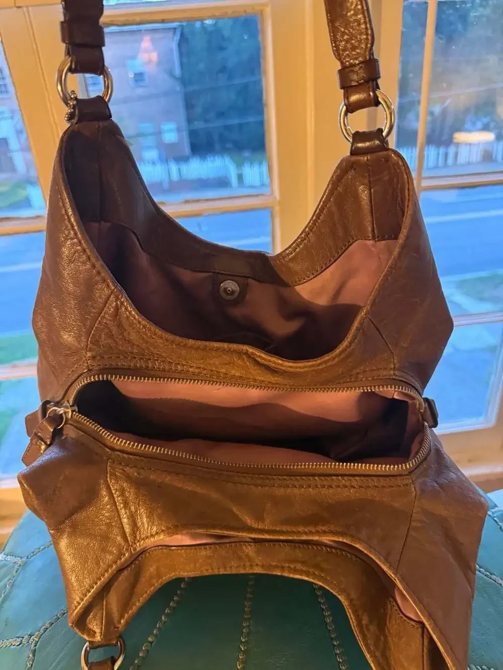 Coach Madison Maggie Brown Leather Shoulder Bag 16503